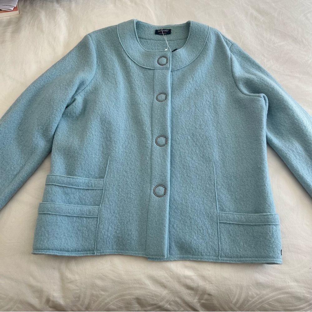 Saint James Light Blue Wool Blazer